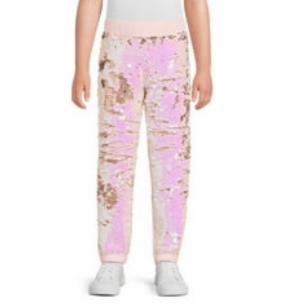 365 Kids Garanimals Girls Pink Sequin Joggers Size 8 NEW